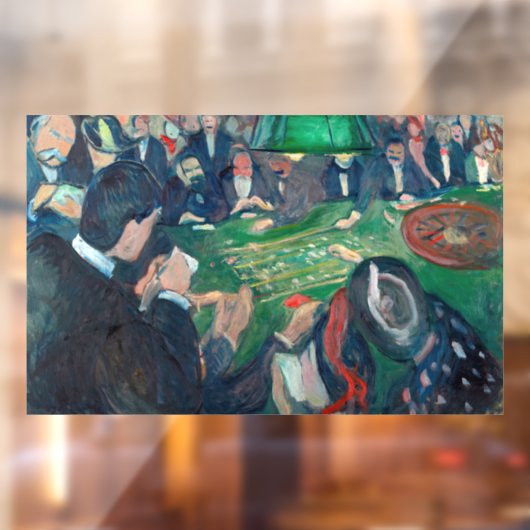 Edvard Munch - De Roulette-tabel in Monte Carlo Raamsticker (Vel 2)