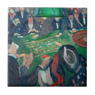 Edvard Munch - De Roulette-tabel in Monte Carlo Tegeltje