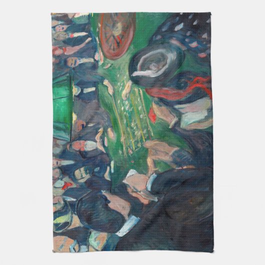 Edvard Munch - De Roulette-tabel in Monte Carlo Theedoek (Verticaal)