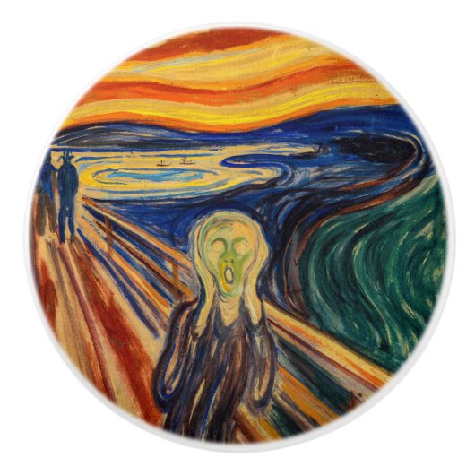 Edvard Munch - De Schreeuw 1910 Keramische Knop (Voorkant)