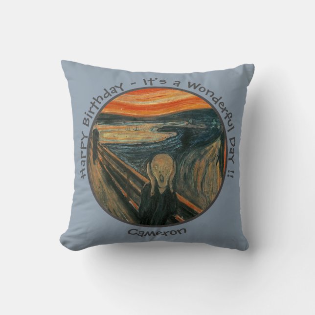 Edvard Munch De Schreeuw Feest Items Collectie Kussen (Voorkant)