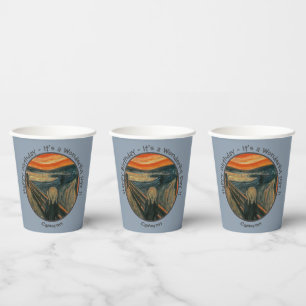 Edvard Munch De Schreeuw Feest Items Collectie Papieren Bekers