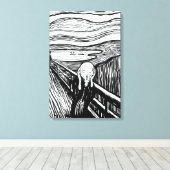 Edvard Munch - De Schreeuw Lithografie Canvas Afdruk (Insitu (Houten vloer))