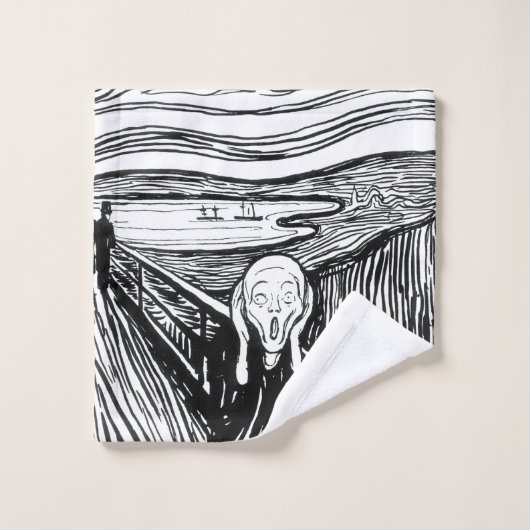 Edvard Munch - De Scream Lithografie Bad Handdoek (Wasdoekje)