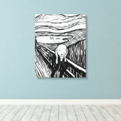 Edvard Munch - De Scream Lithografie Canvas Afdruk (Insitu (Houten vloer))