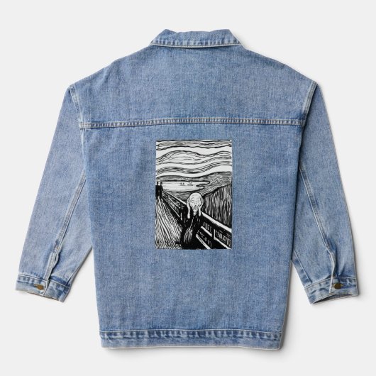 Edvard Munch - De Scream Lithografie Denim Jacket (Achterkant)