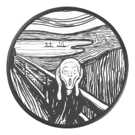 Edvard Munch - De Scream Lithografie Hockey Puck (Voorkant)