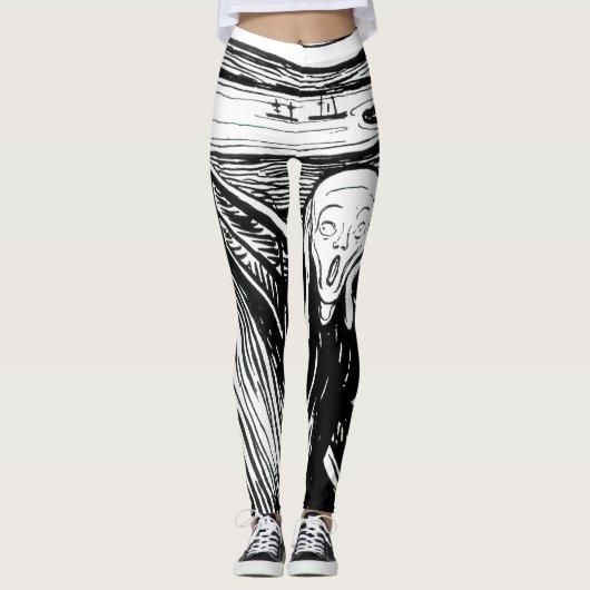 Edvard Munch - De Scream Lithografie Leggings (Voorkant)