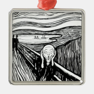 Edvard Munch - De Scream Lithografie Metalen Ornament