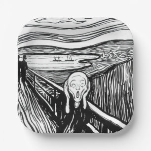 Edvard Munch - De Scream Lithografie Papieren Bordje