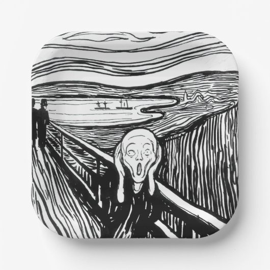 Edvard Munch - De Scream Lithografie Papieren Bordje (Voorkant)