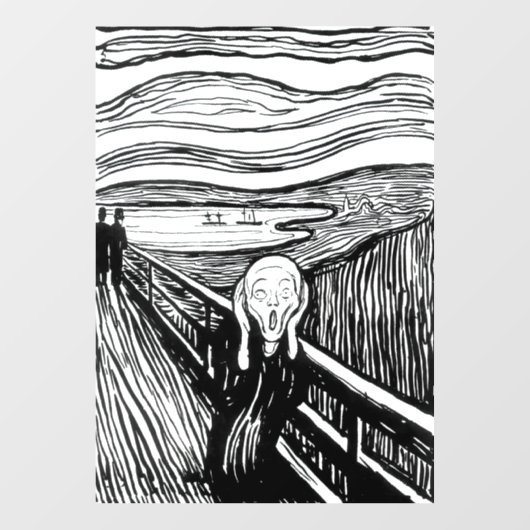 Edvard Munch - De Scream Lithografie Raamsticker (Vel)