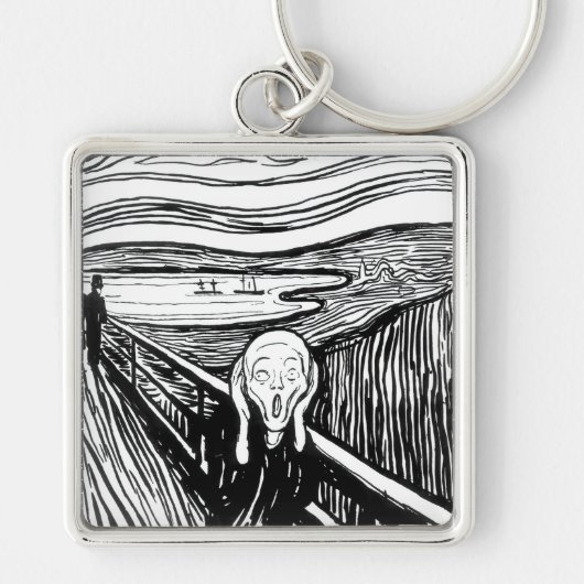 Edvard Munch - De Scream Lithografie Sleutelhanger (Voorkant)