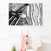 Edvard Munch - De Scream Lithografie Spandoek (Insitu)