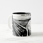 Edvard Munch - De Scream Lithografie Tweekleurige Koffiemok (Voorkant links)