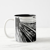 Edvard Munch - De Scream Lithografie Tweekleurige Koffiemok (Links)