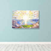 Edvard Munch - De Zon 1911 Canvas Afdruk (Insitu (Houten vloer))