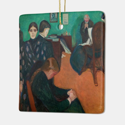 Edvard Munch - Dood in de Sickroom v1 Keramisch Ornament (Links)