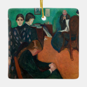 Edvard Munch - Dood in de Sickroom v1 Keramisch Ornament