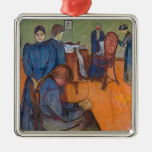Edvard Munch - Dood in de Sickroom v2 Metalen Ornament