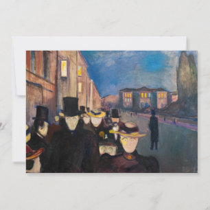 Edvard Munch - Evening op Karl Johan Street Bedankkaart