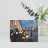 Edvard Munch - Evening op Karl Johan Street Briefkaart (Staand voorkant)