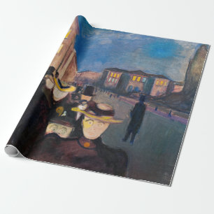 Edvard Munch - Evening op Karl Johan Street Cadeaupapier
