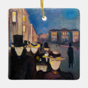 Edvard Munch - Evening op Karl Johan Street Keramisch Ornament