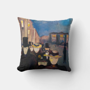 Edvard Munch - Evening op Karl Johan Street Kussen