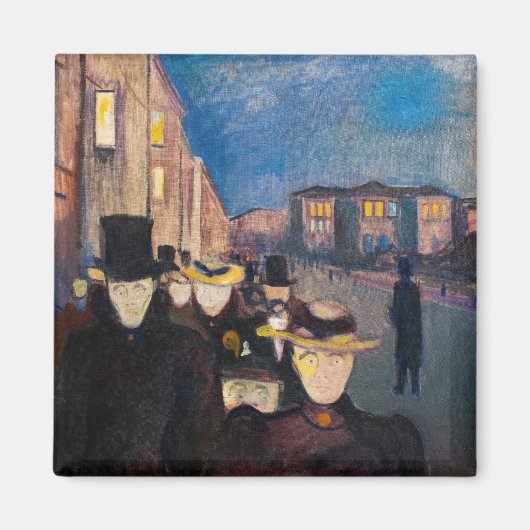 Edvard Munch - Evening op Karl Johan Street Magneet (Voorkant)