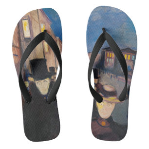 Edvard Munch - Evening op Karl Johan Street Teenslippers