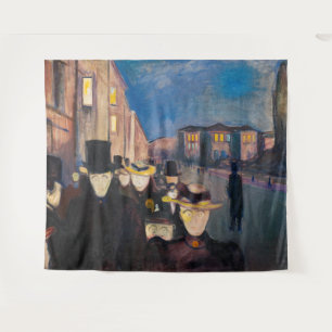 Edvard Munch - Evening op Karl Johan Street Wandkleed