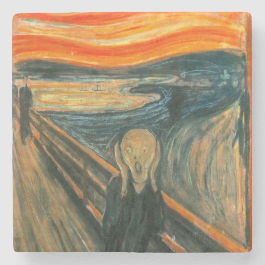 EDVARD MUNCH - Het beeldscherm van 1893 Stenen Onderzetter (Voorkant)