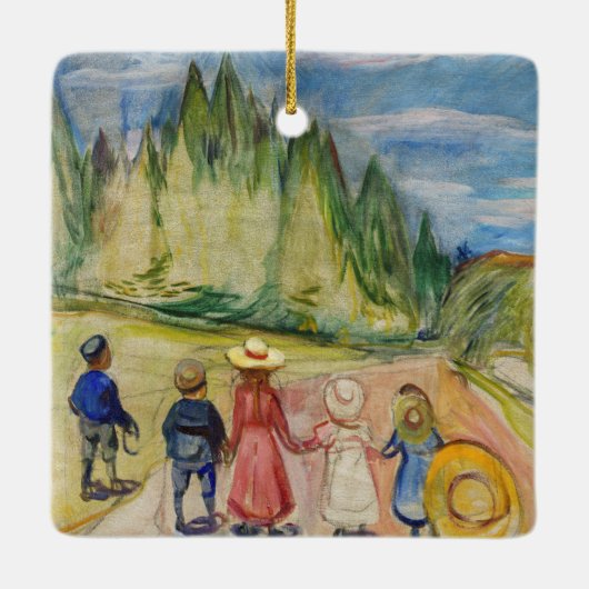 Edvard Munch - Het sprookjesbos Keramisch Ornament (Achterkant)