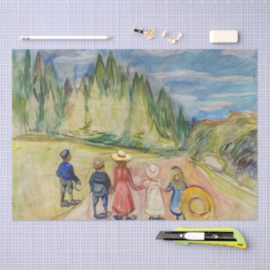 Edvard Munch - Het sprookjesbos Tissuepapier (Craft)