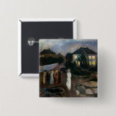 Edvard Munch - Het Storm Vierkante Button 5,1 Cm (Voorkant /achterkant)