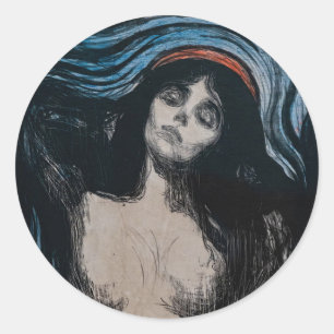 Edvard Munch - Madonna Lithografie Ronde Sticker