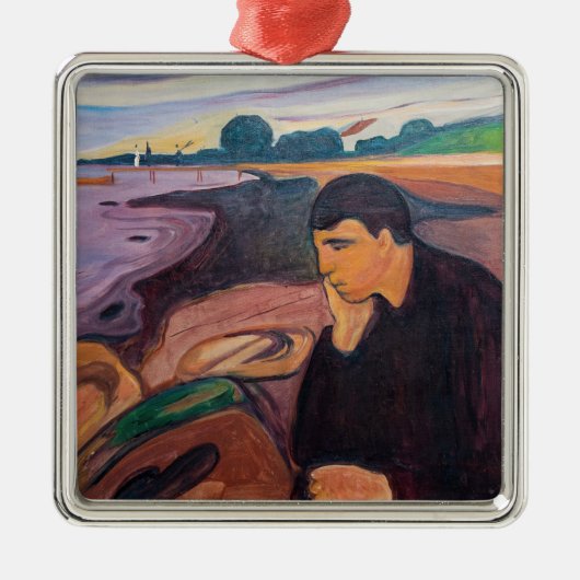 Edvard Munch - Melancholy 1894 Metalen Ornament (Voorkant)