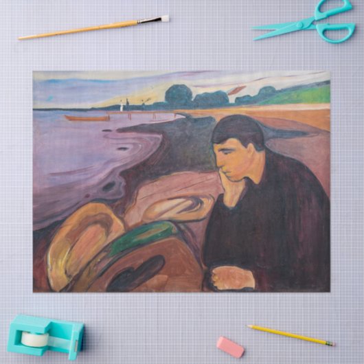 Edvard Munch - Melancholy 1894 Tissuepapier (Craft)