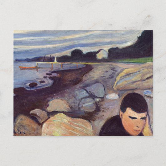 Edvard Munch - Melancholy Briefkaart (Voorkant)