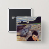Edvard Munch - Melancholy Vierkante Button 5,1 Cm (Voorkant /achterkant)
