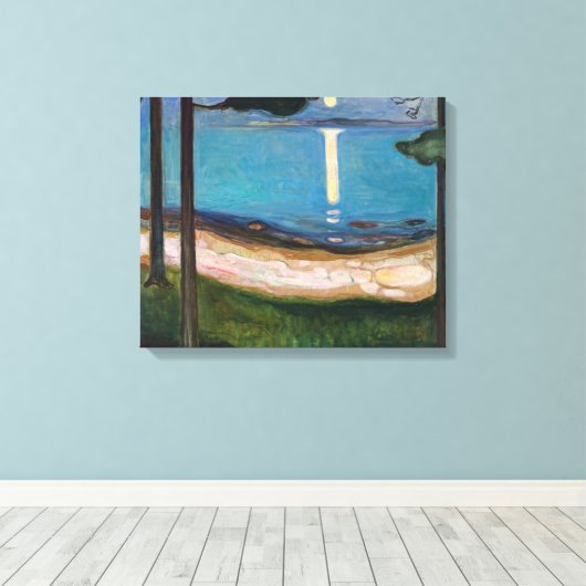 Edvard Munch - Moonlight Canvas Afdruk (Insitu (Houten vloer))