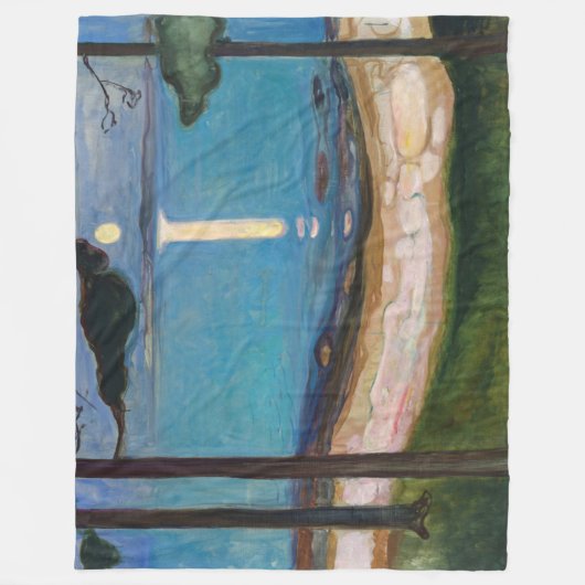 Edvard Munch - Moonlight Fleece Deken (Voorkant)