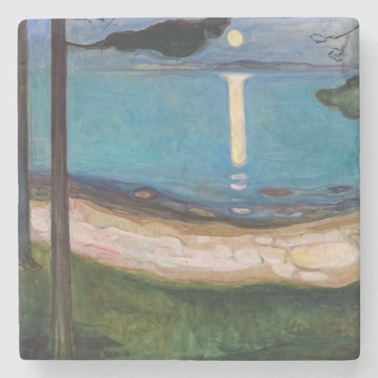 Edvard Munch - Moonlight Stenen Onderzetter (Voorkant)