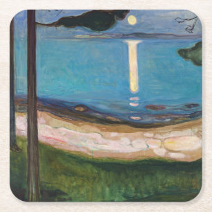 Edvard Munch - Moonlight Vierkante Kartonnen Onderzetter