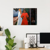 Edvard Munch - Rood en Wit Poster (Thuiskantoor)
