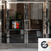 Edvard Munch - Rood en Wit Raamsticker (Kantoordeur)