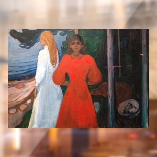 Edvard Munch - Rood en Wit Raamsticker (Vel 2)