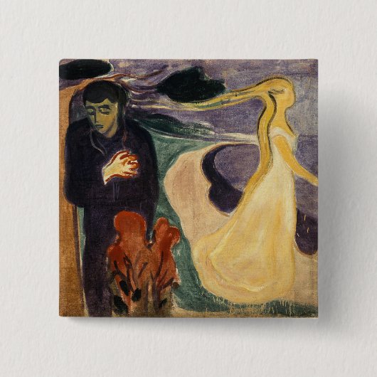 Edvard Munch - Scheiding Vierkante Button 5,1 Cm (Voorkant)