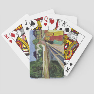 Edvard Munch Schilderen Meisjes op de Brug (c 1902 Pokerkaarten